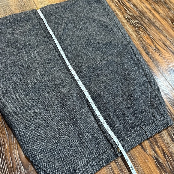 Orvis Midi Skirt Women's Size 14 Gray USA 100% Wool Stretch Waist Pockets Tweed - Picture 5 of 6